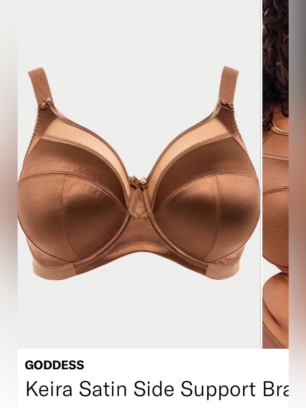 Keira Goddess Satin Full-Coverage Bra in Bronze